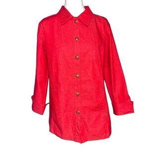 Linea by Louis Dell’Olia red denim jacket small‎